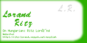 lorand ritz business card